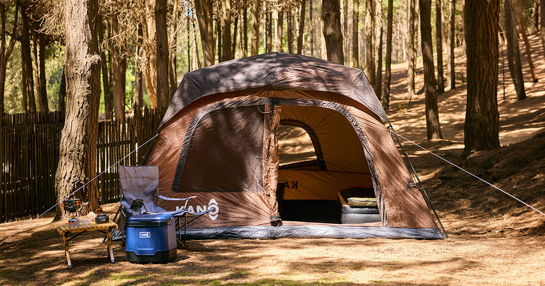 Carpa de camping en campamento chileno.
