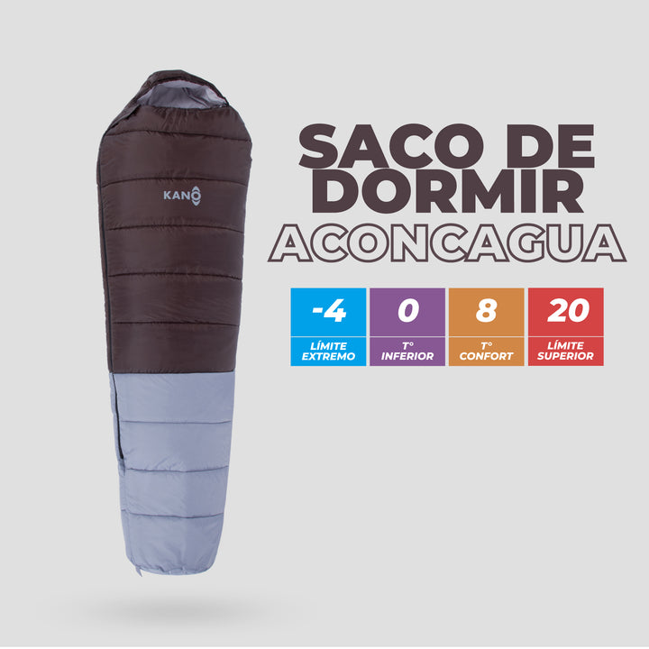 Saco de Dormir -4 / 0 / 8°C  Aconcagua Gris