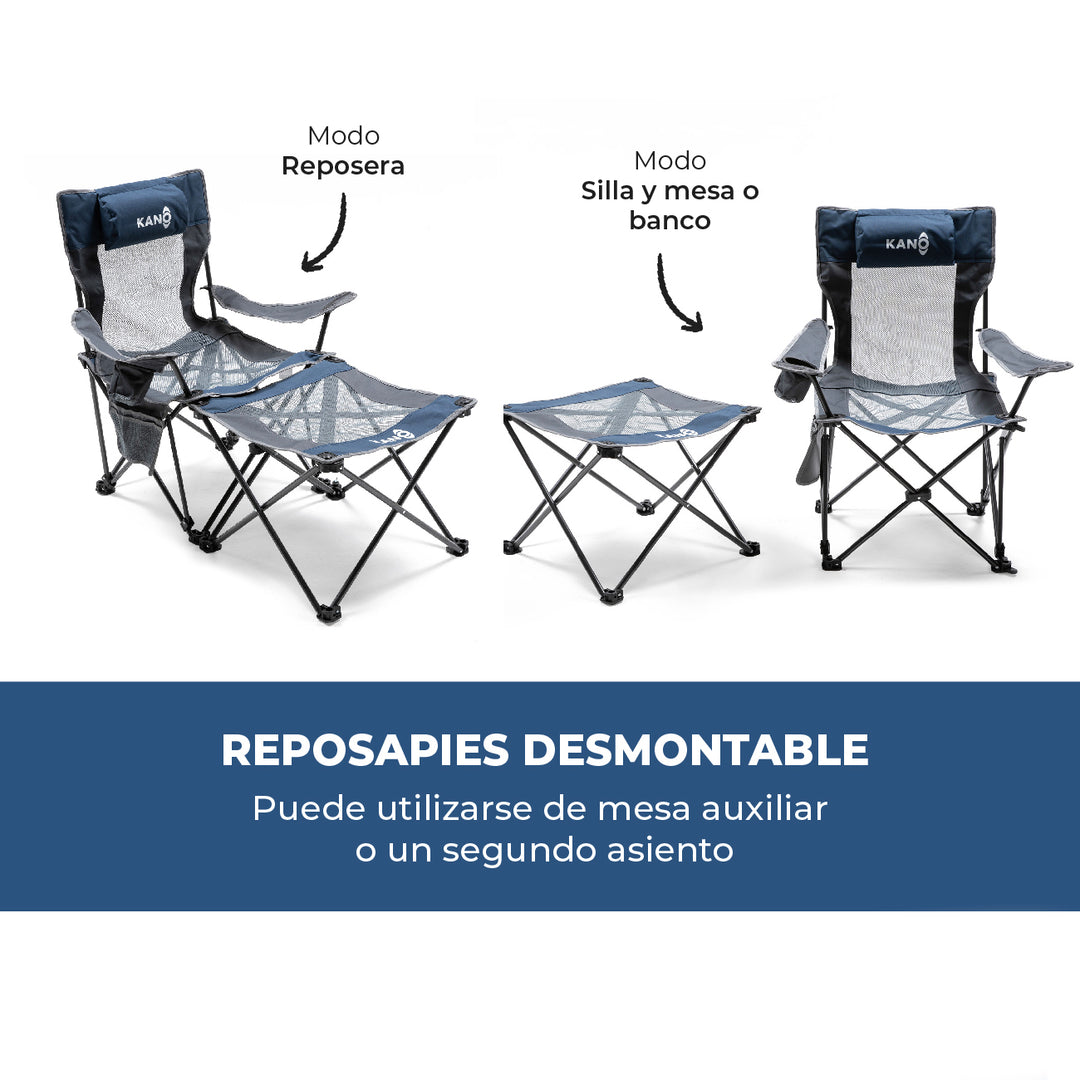 Reposera de Camping 3 en 1 Quillín