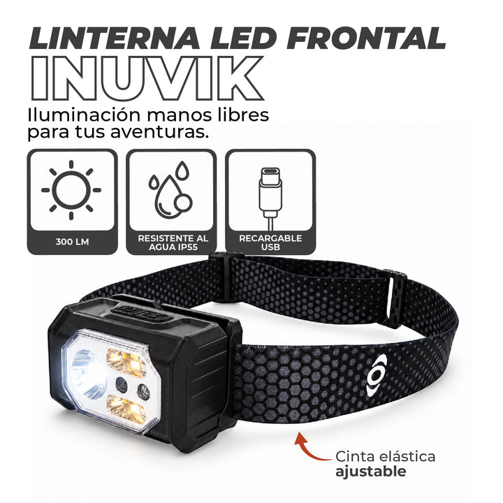 Linterna Frontal de Cabeza LED INUVIK