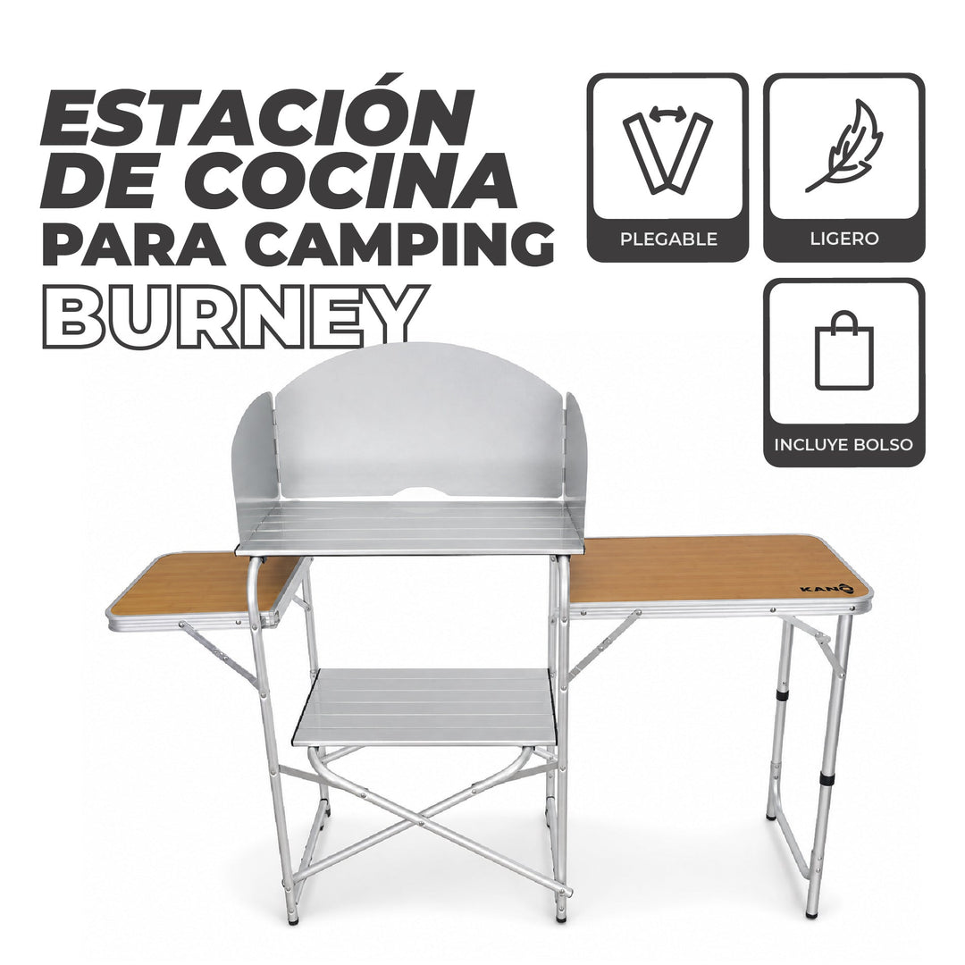 Mesa y Estación de Cocina para Camping BURNEY