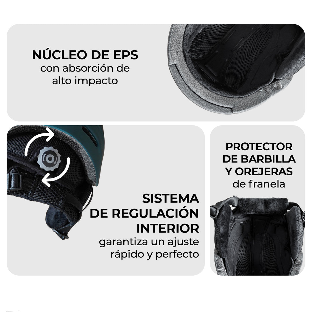 Combo Nieve Casco Patrol + Antiparrar Ripper + Calcetines de Ski