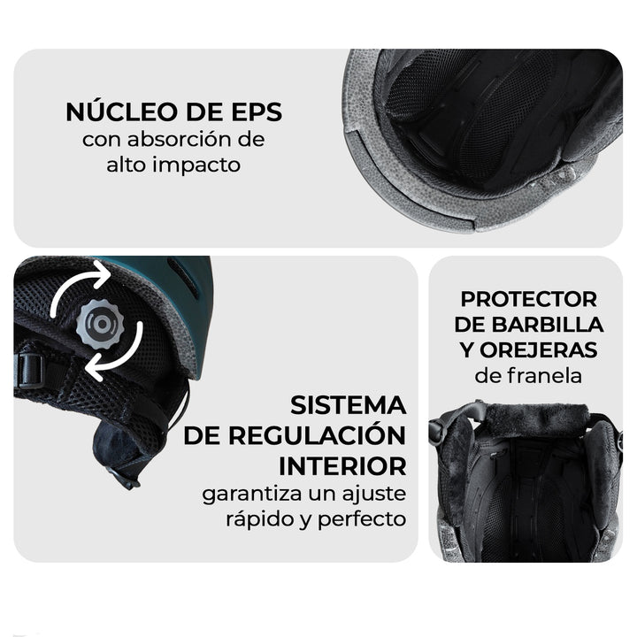 Combo Nieve Casco Patrol + Antiparrar Ripper + Calcetines de Ski