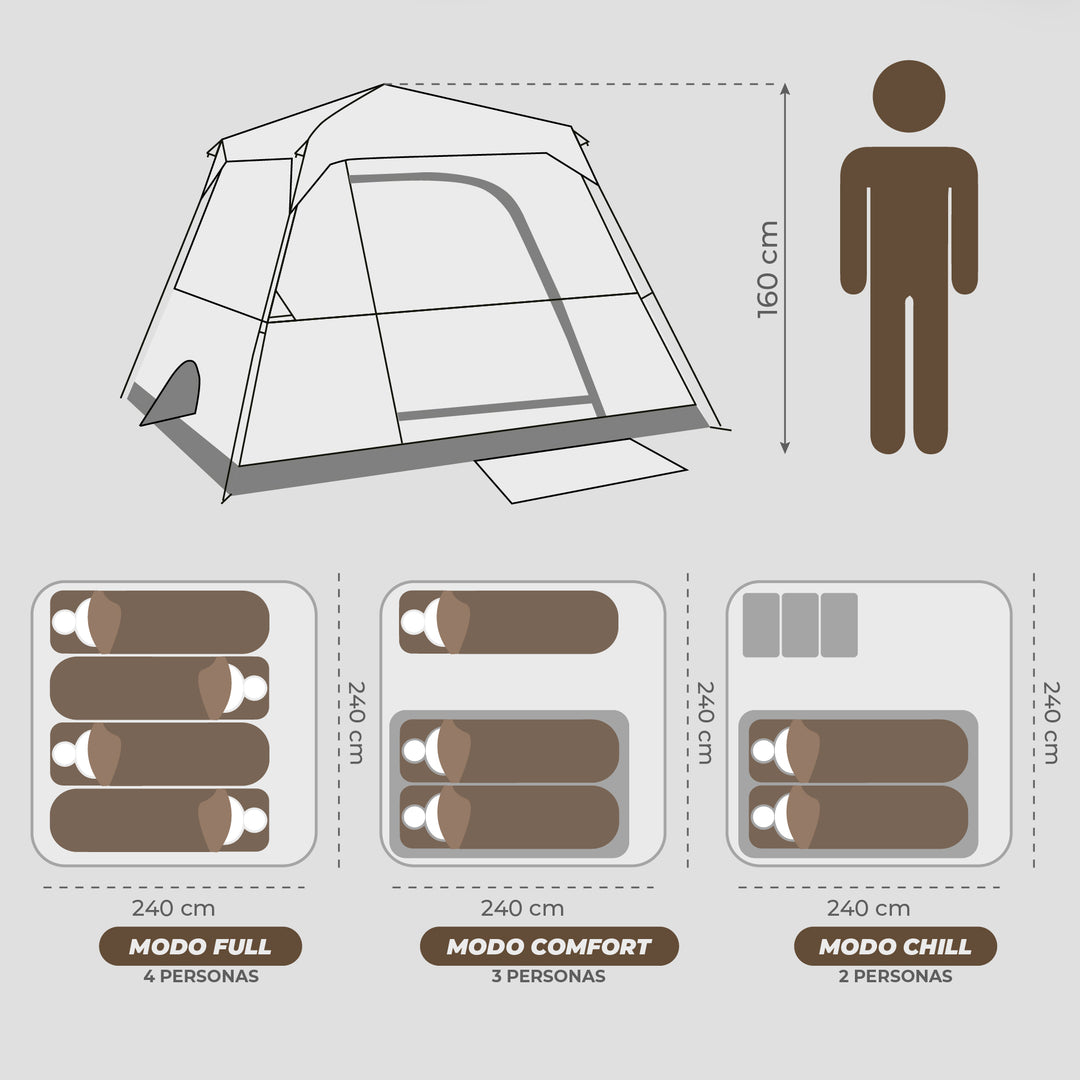 Carpa Automática Laja 4 Personas