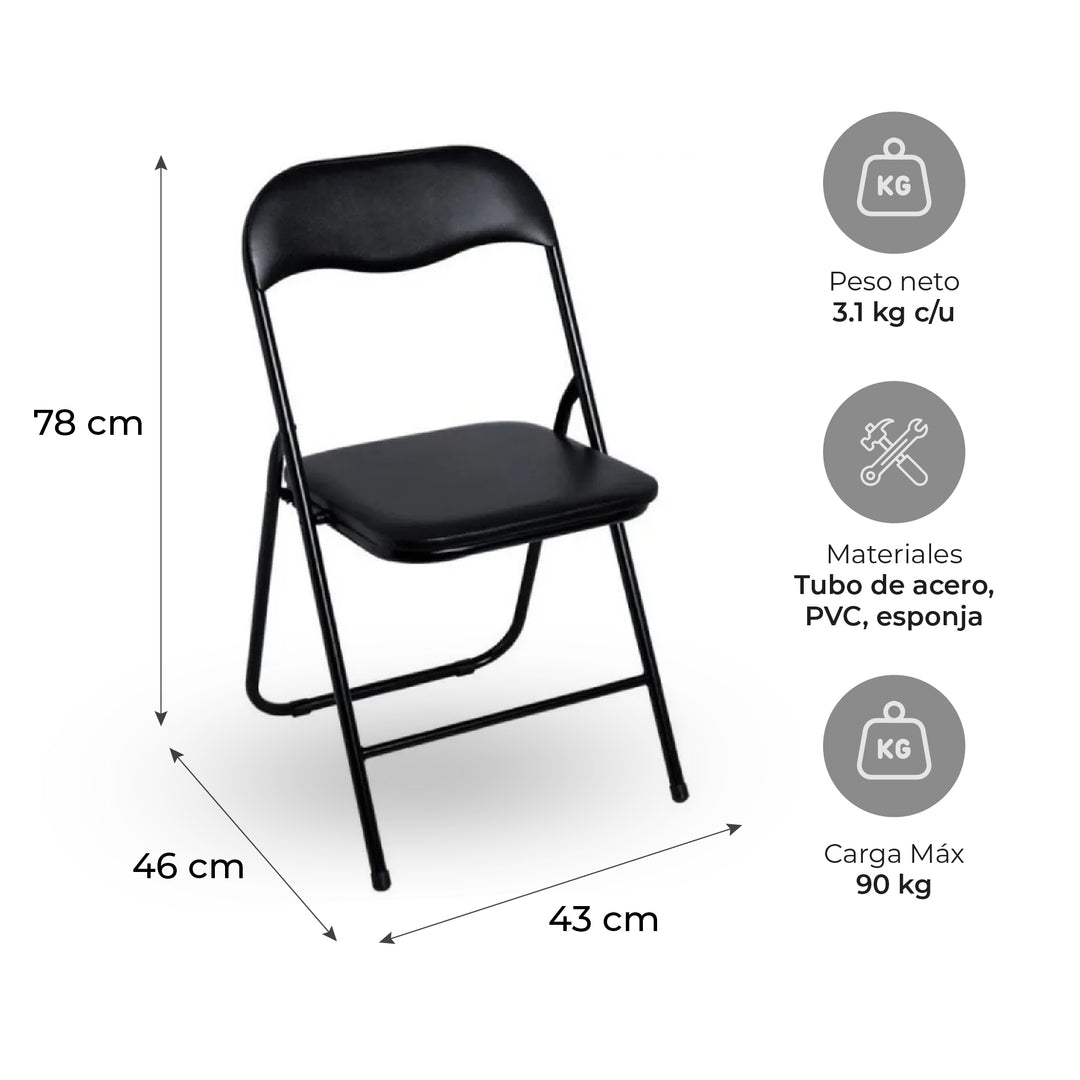 Set x6 Sillas Plegables K6PLAS