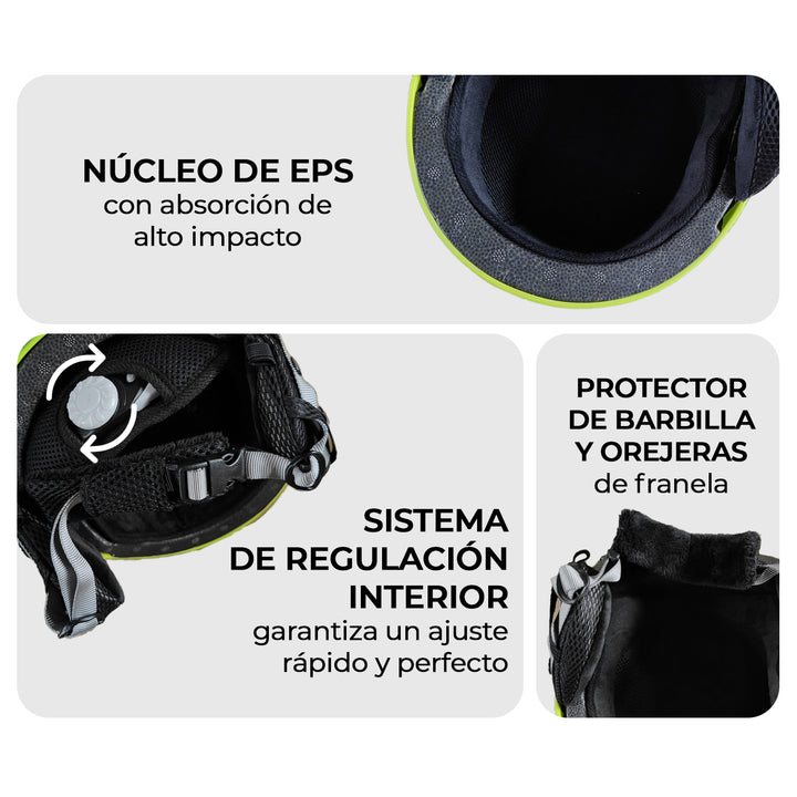 Casco de Nieve para Niños Lime