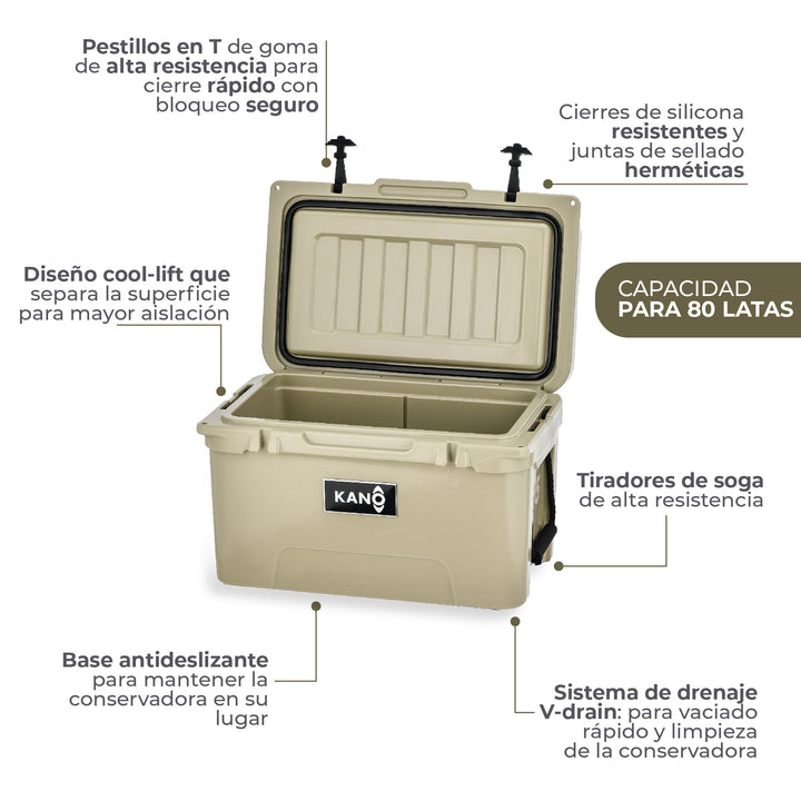 Cooler Rígido O´Higgins 45QT Beige