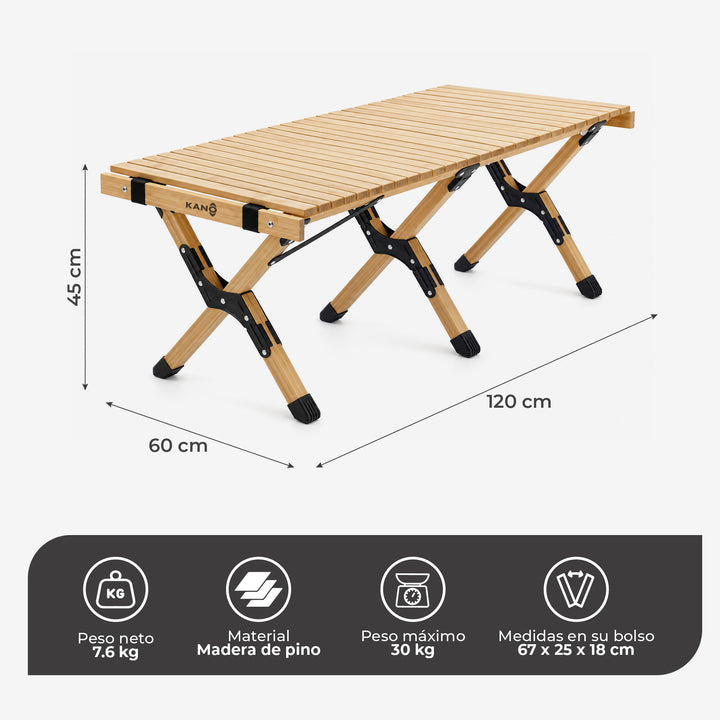 Mesa Plegable de Madera LARGE