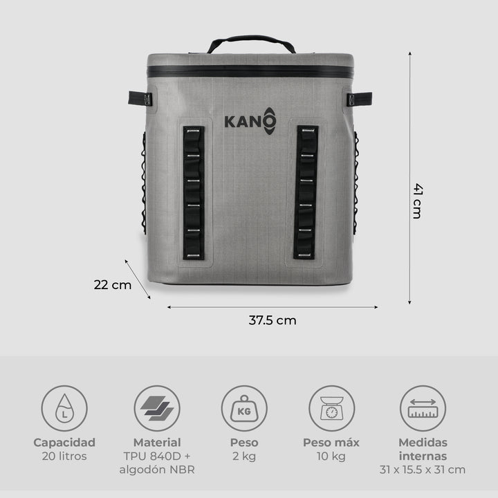 Cooler Mochila Térmica de Aislamiento Grey 20L