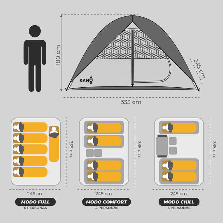 Carpa Calafquen 6 Personas