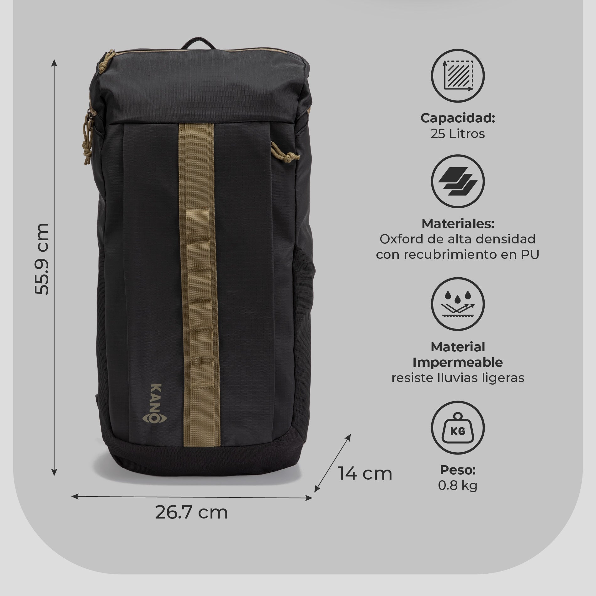 冷凍SM25 M25 ML10 5L4 6L4 Mochila Outdoor 25L Andes Negro/Beige – Kano Outdoors