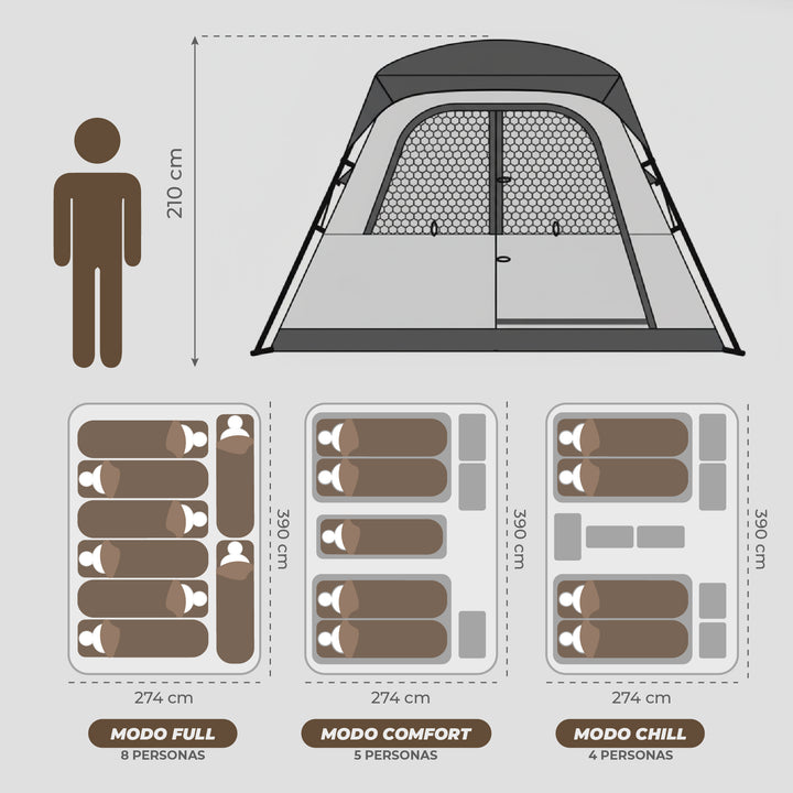 Carpa Automática Colbun 8 Personas