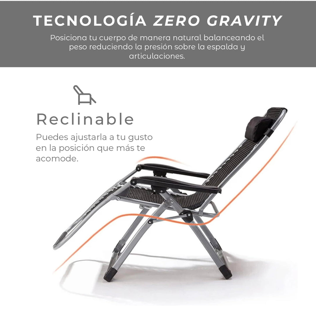 Reposera Zero Gravity con Cojín Zen Pro