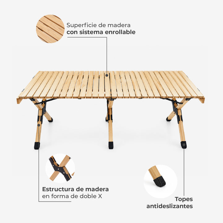 Mesa Plegable de Madera LARGE