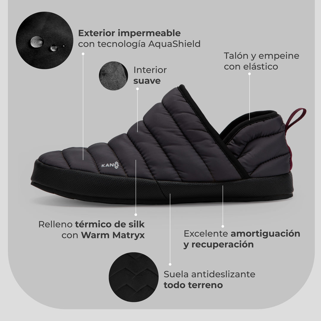 Pantuflas Outdoor Caña Alta Huemul Gris