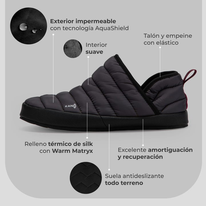 Pantuflas Outdoor Caña Alta Huemul Gris