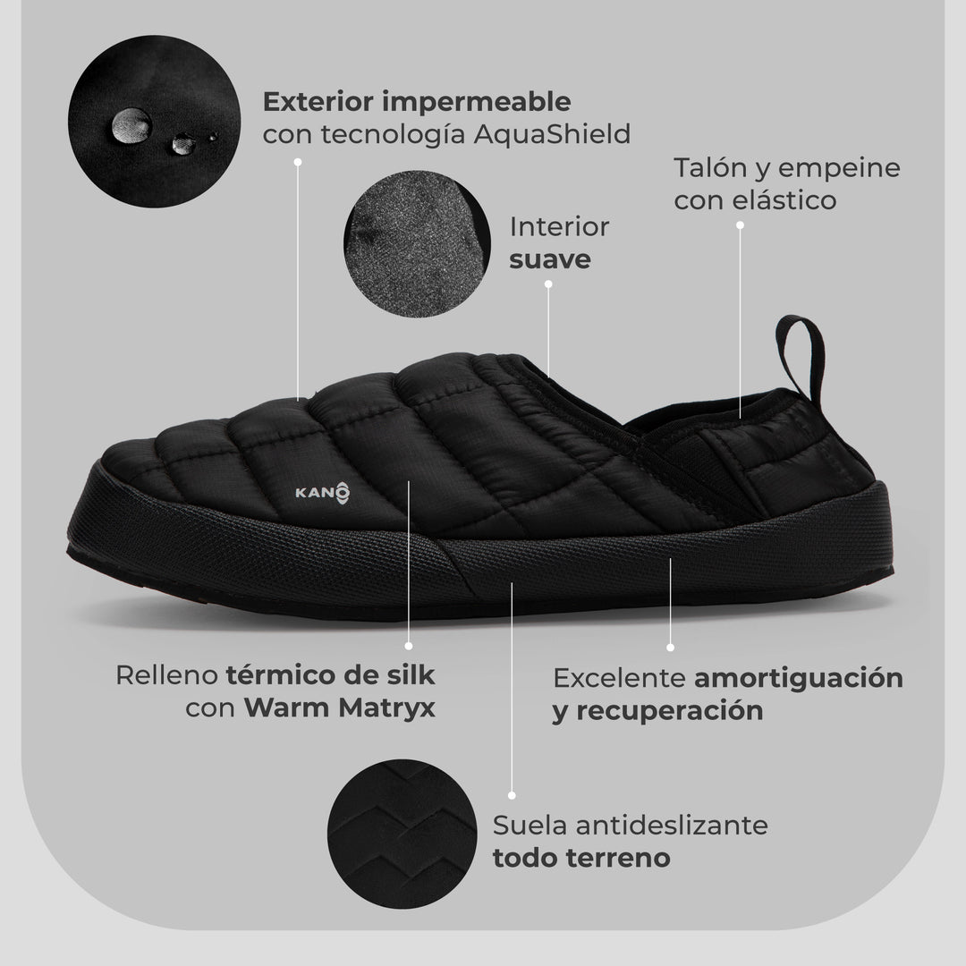 Pantuflas Outdoor Melimoyu Negro