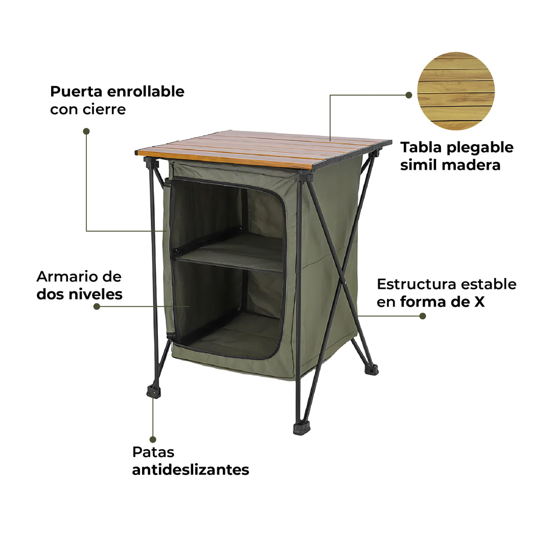Mesa Plegable con Armario 2 en 1