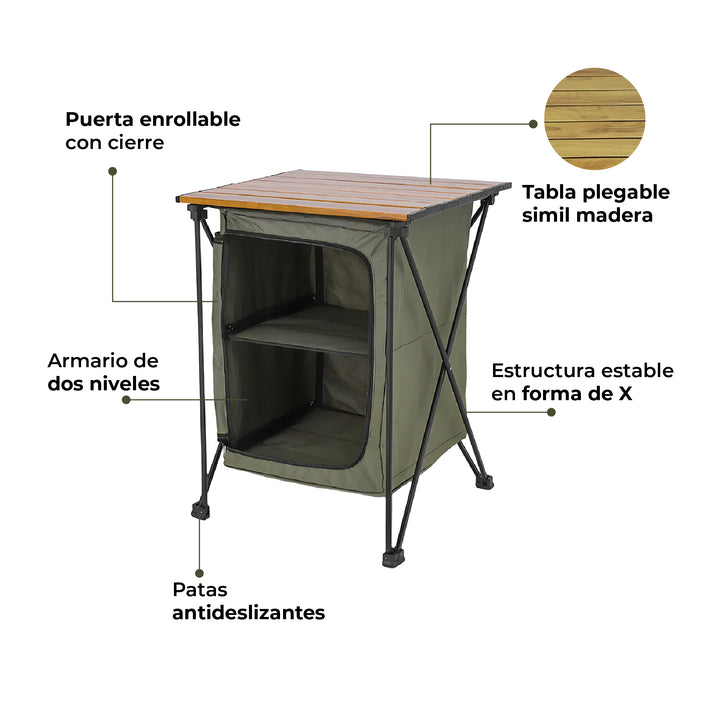 Mesa Plegable con Armario 2 en 1