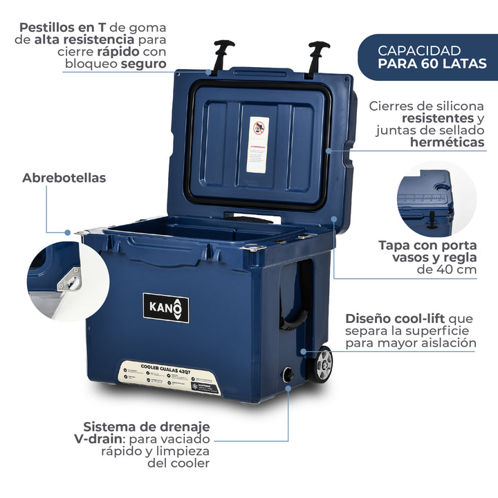 Cooler con Ruedas GUALAS 42QT