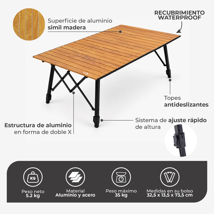 Mesa Plegable Roble Large