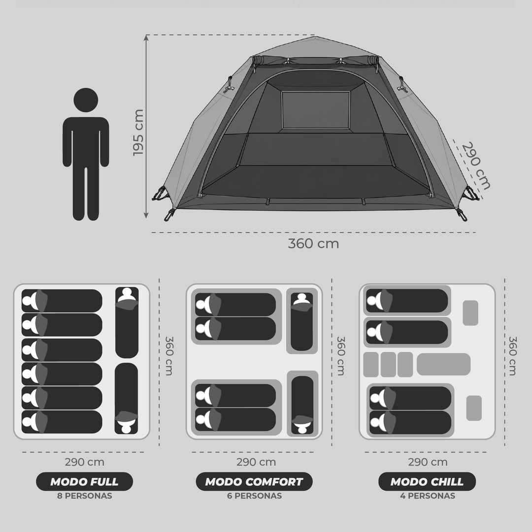 Carpa Black Out 8 Personas HUILO