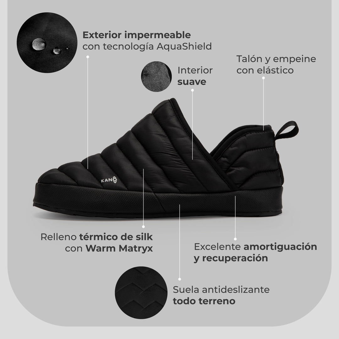 Pantuflas Outdoor Caña Alta Huemul Negro