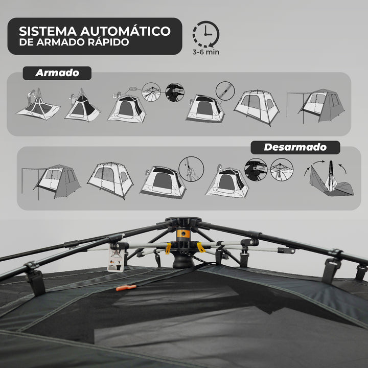 Carpa Automática Black Out Maullin 6 Personas
