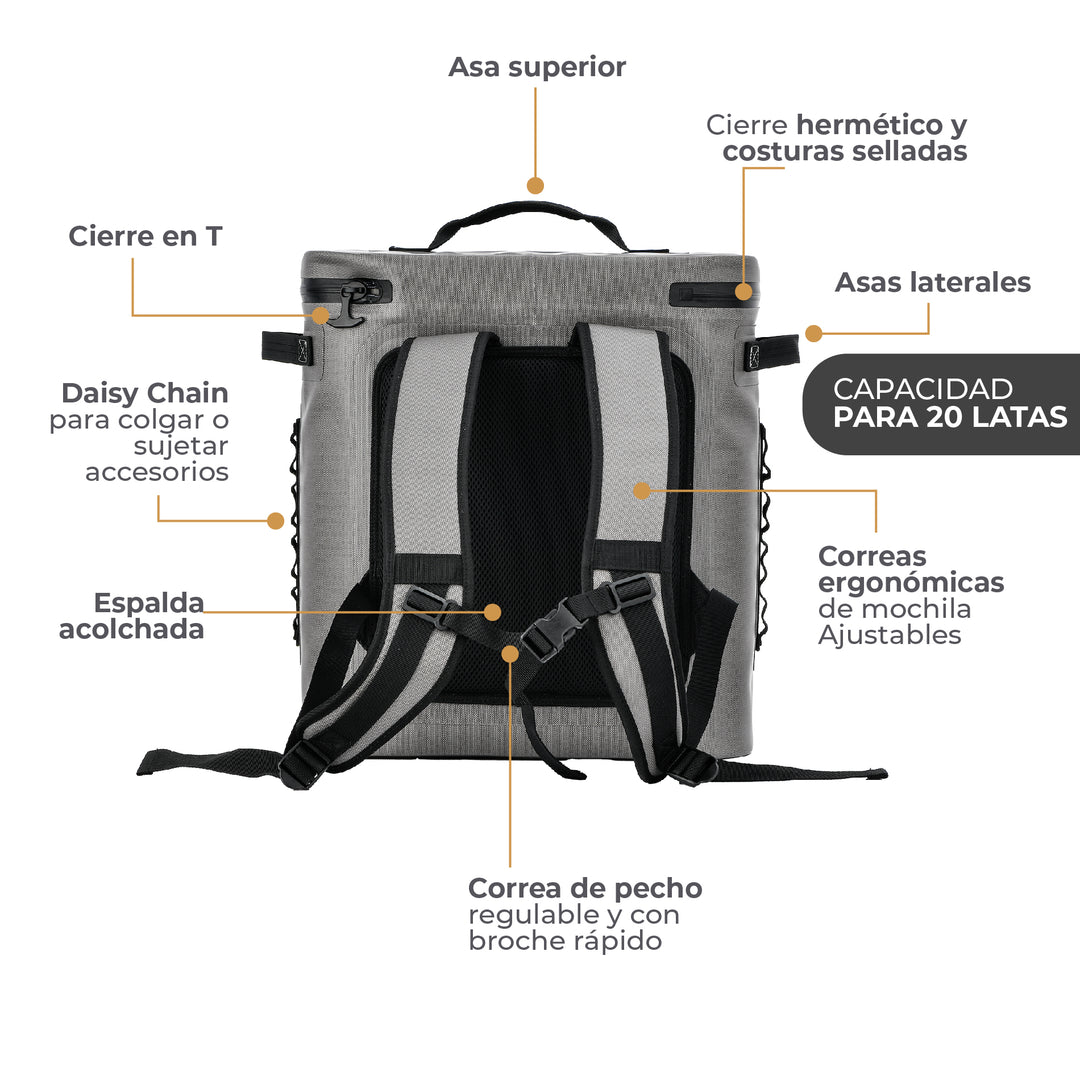 Cooler Mochila Térmica de Aislamiento Grey 20L