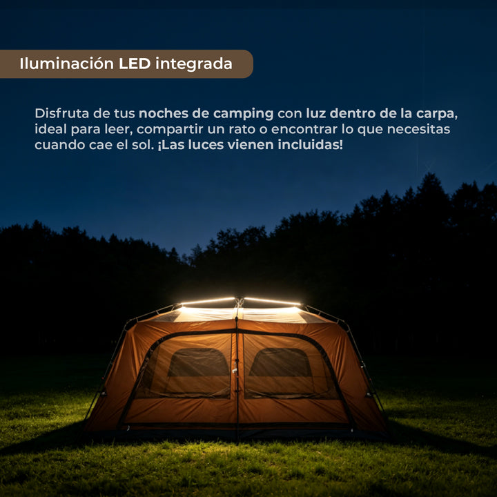 Carpa Automática con luces Baker 10 Personas