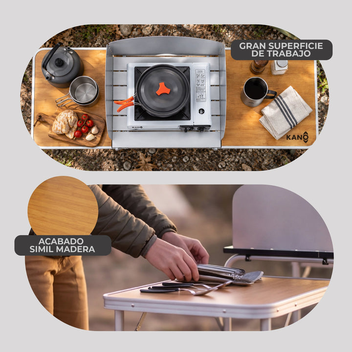 Mesa y Estación de Cocina para Camping BURNEY
