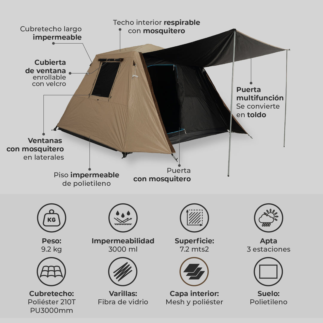 Carpa Automática Black Out Maullin 6 Personas