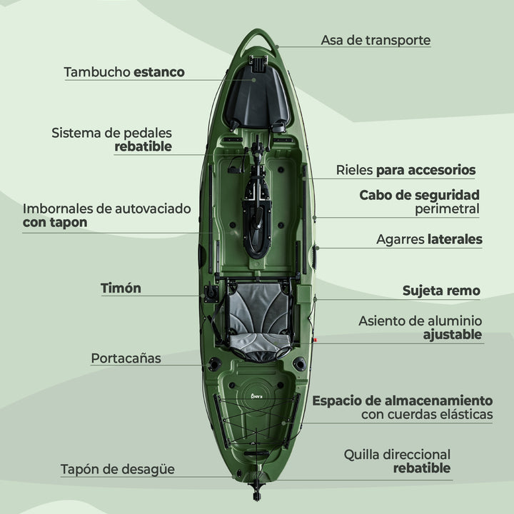 Kayak Rígido con Pedales MAKAI