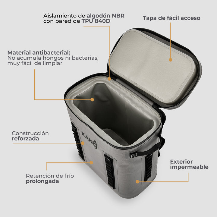 Cooler Mochila Térmica de Aislamiento Grey 20L