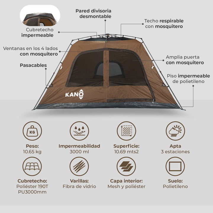 Carpa Automática Colbun 8 Personas