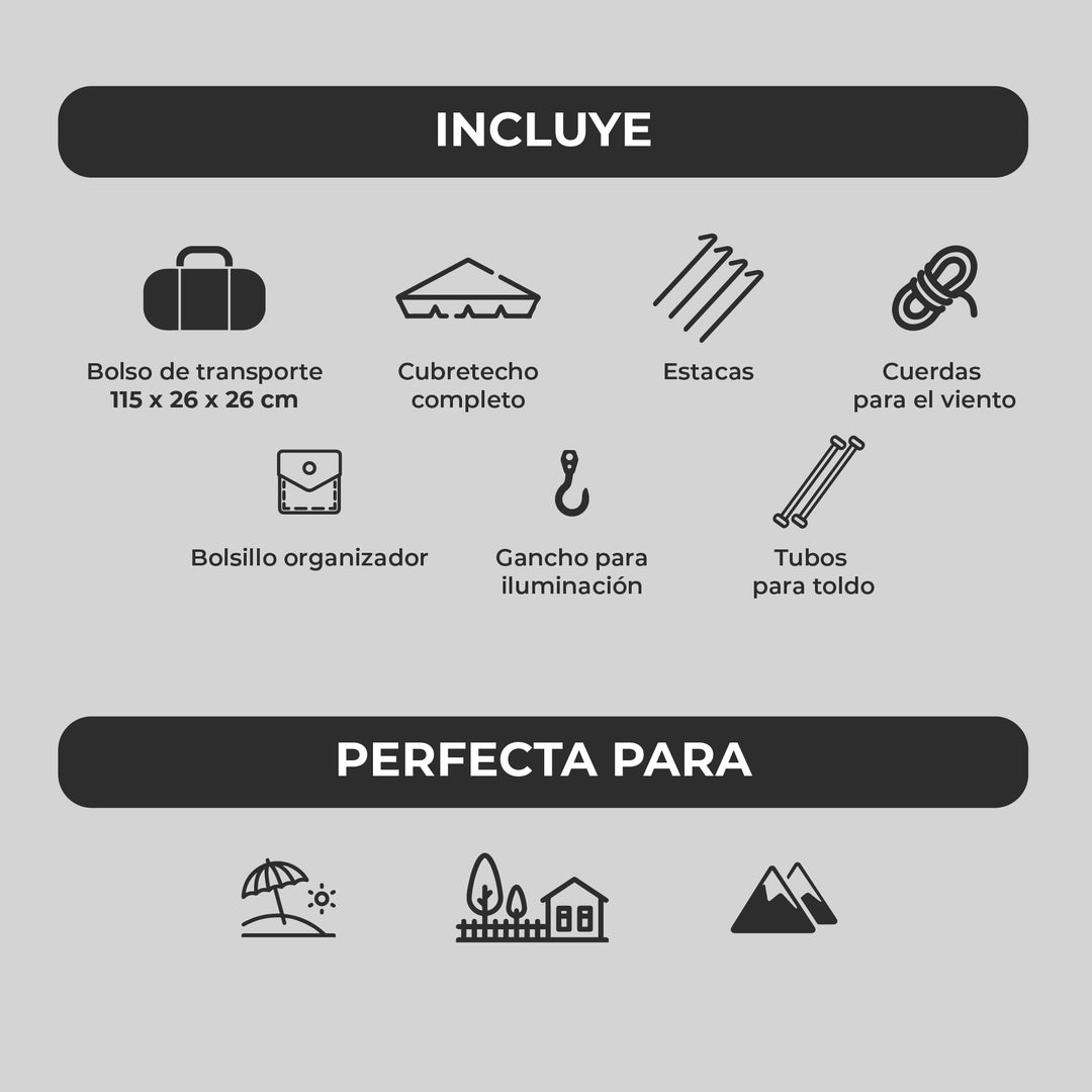 Carpa Automática Black Out Maullin 6 Personas