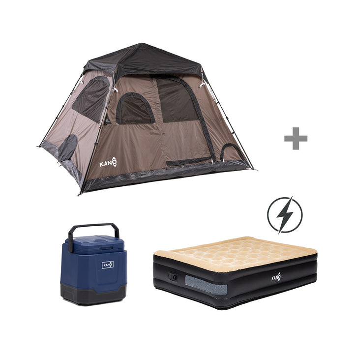 Combo Carpa Automática Enco + Colchón Eléctrico Queen + Cooler Eléctrico Queulat