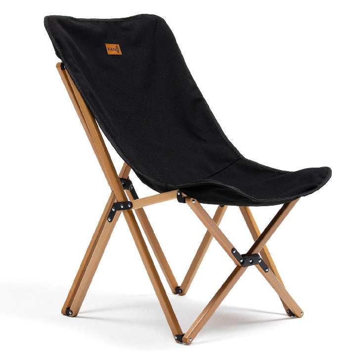 Silla Plegable Para Camping Natural de Madera Negro