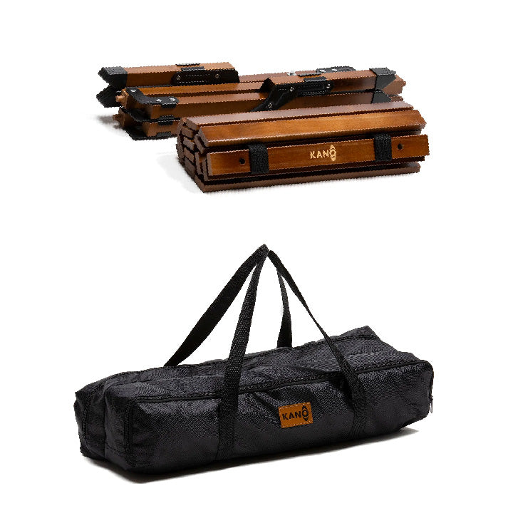 Mesa Plegable de Madera Oscura Para Camping Natural