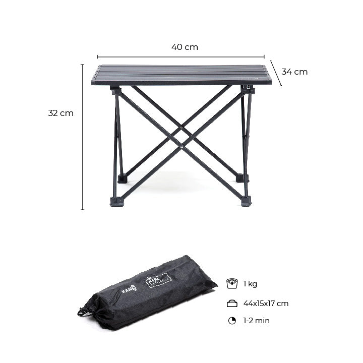 Mesa Plegable Ultraliviana Para Camping Negro