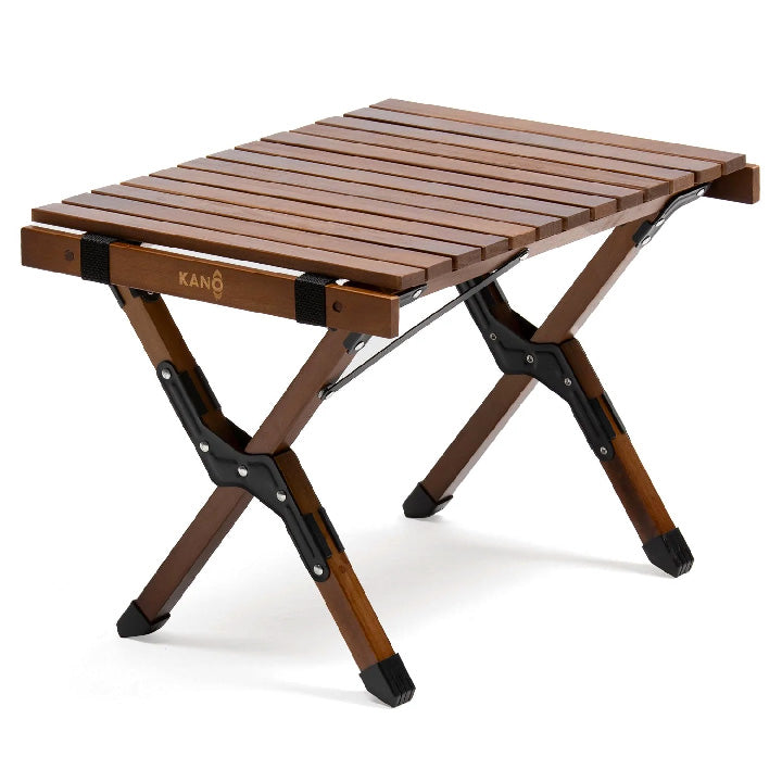 Mesa Plegable de Madera Oscura Para Camping Natural