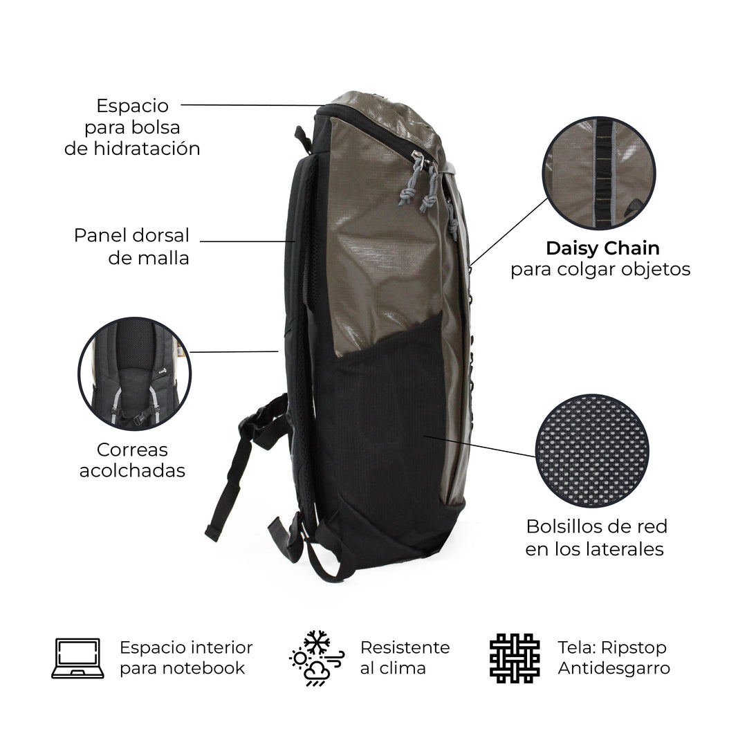 Mochila Outdoor 25L Andes Marrón