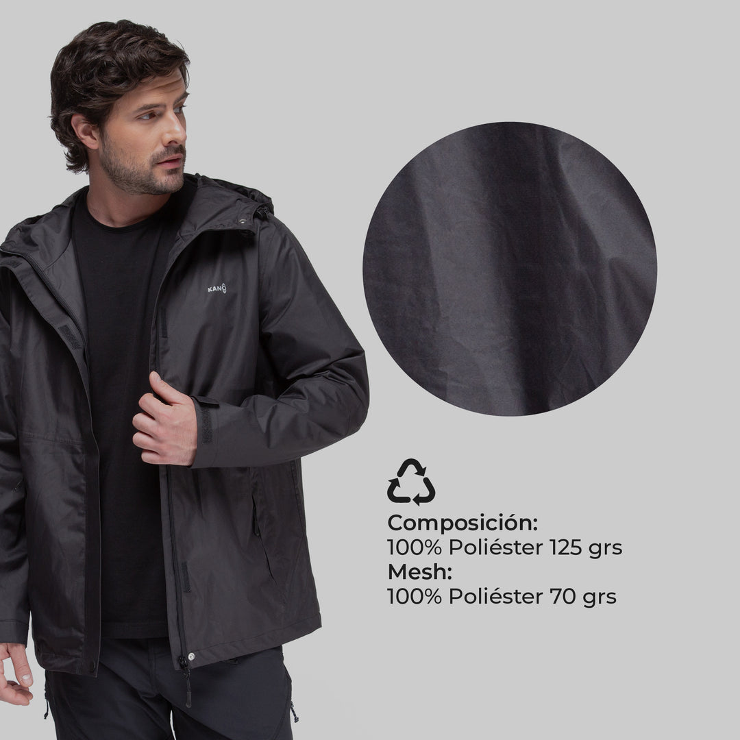 Cortavientos Impermeable Lenga Negro