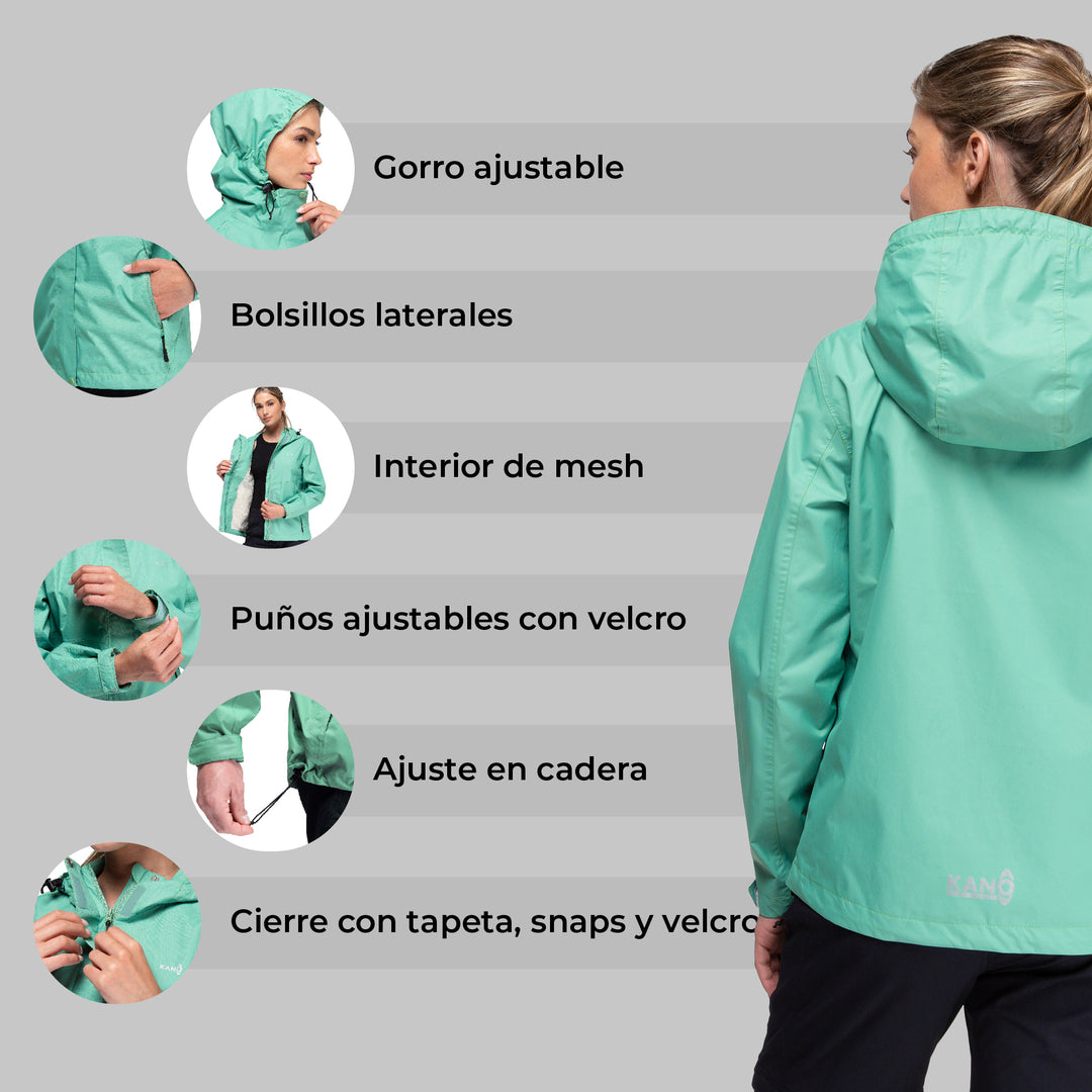 Cortavientos Impermeable Lenga Verde