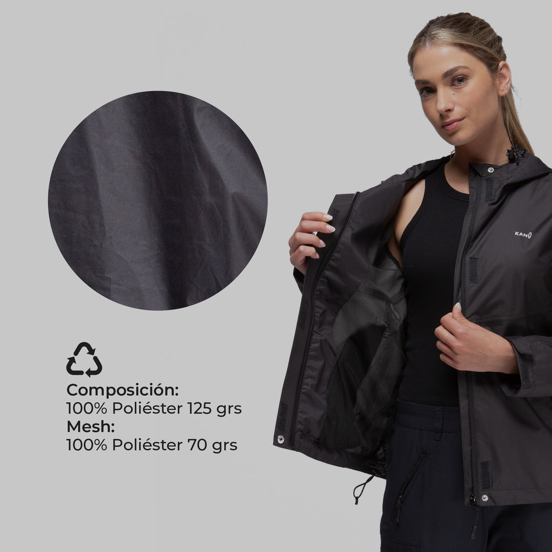 Cortavientos Impermeable Lenga Negro