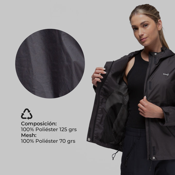 Cortavientos Impermeable Lenga Negro