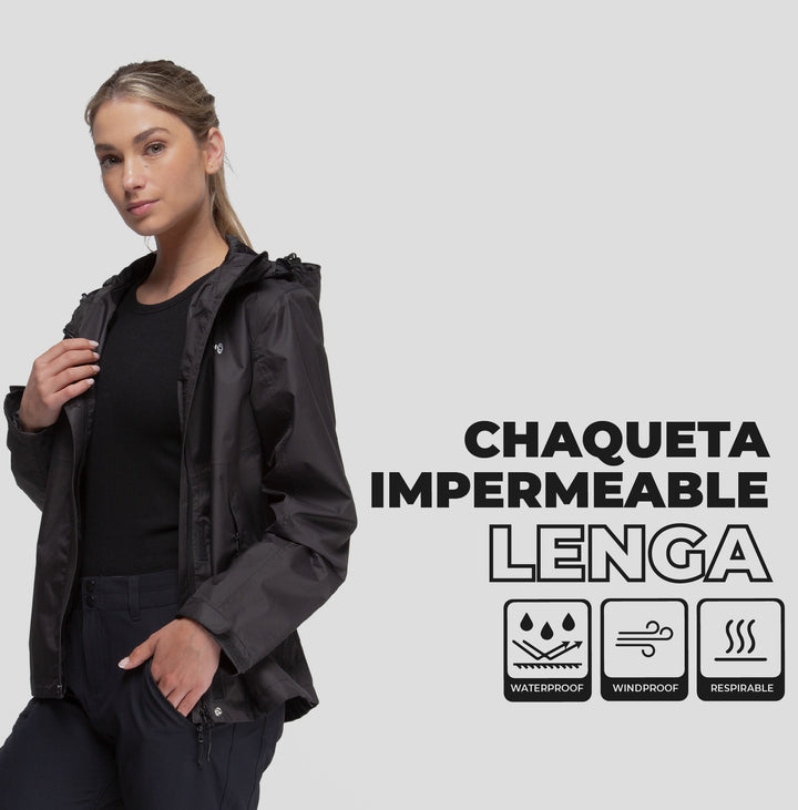 Cortavientos Impermeable Lenga Negro