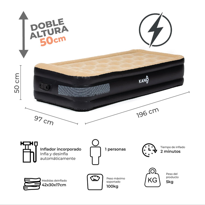 Colchón Inflable Eléctrico Individual Tricahue