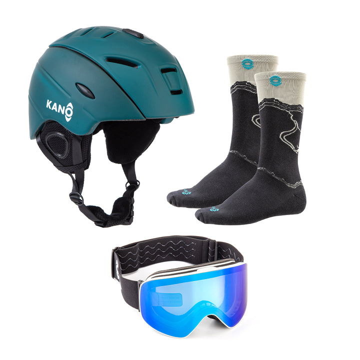 Combo Nieve Casco Patrol + Antiparrar Ripper + Calcetines de Ski
