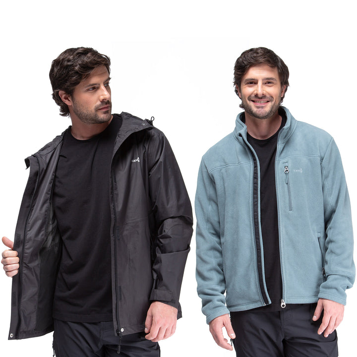 Combo Impermeable Lenga + Polar Canelo Hombre